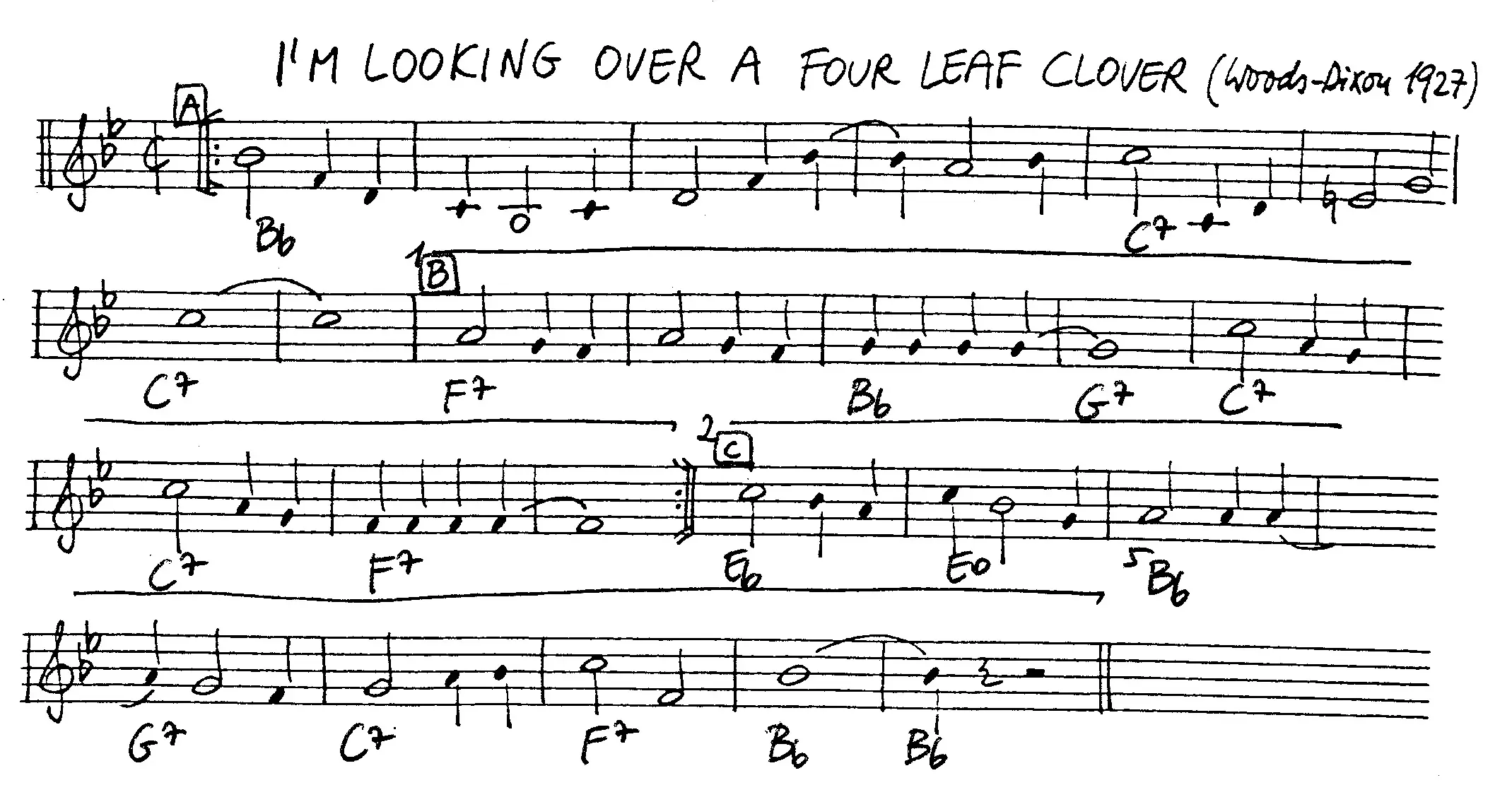 i'm looking over free jazz leadsheet - Courtesy of the Jungle Jazz Band